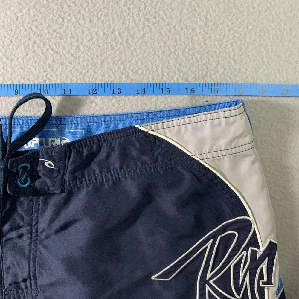 Rip Curl Vintage Y2k Board Shorts Mens Blue Surf 36x11 90s Cargo Baggy